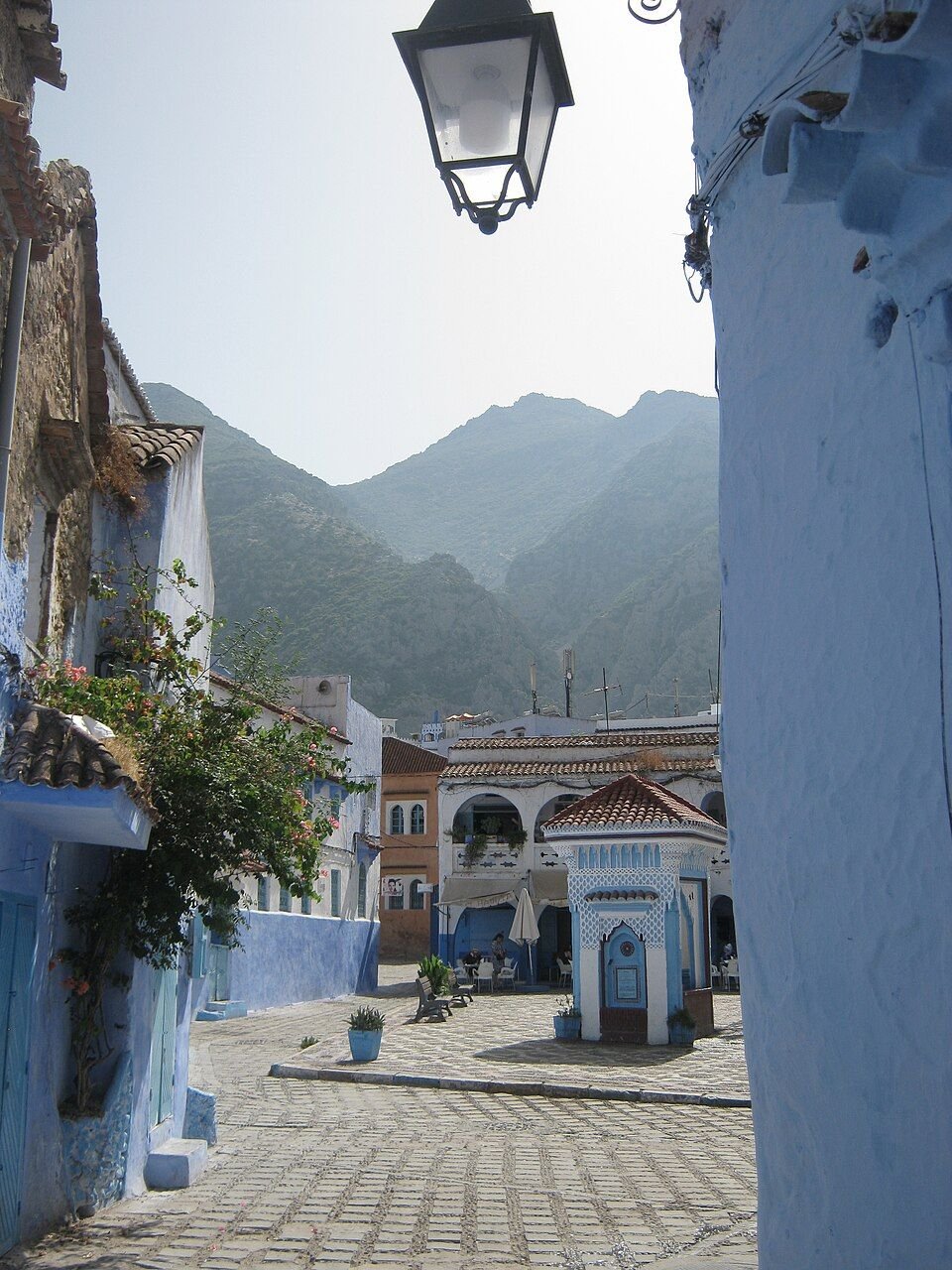 Narrow blue streets in Chefchaouen medina