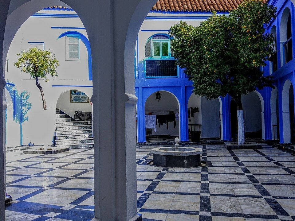 Blue architecture in Chefchaouen Morocco