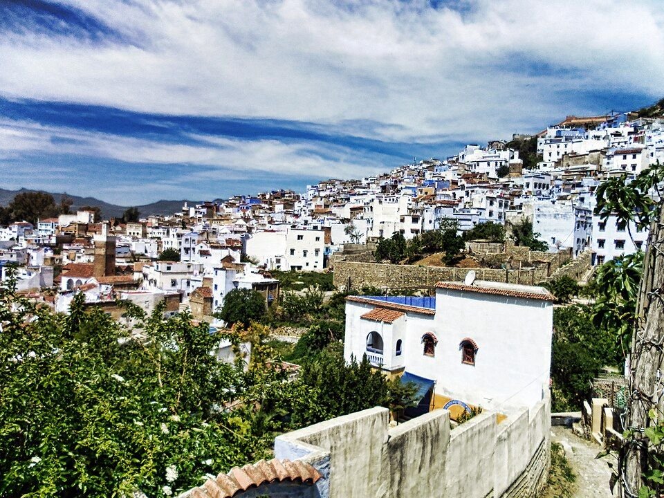 Panoramic view over Chefchaouen in the Rif Mountains